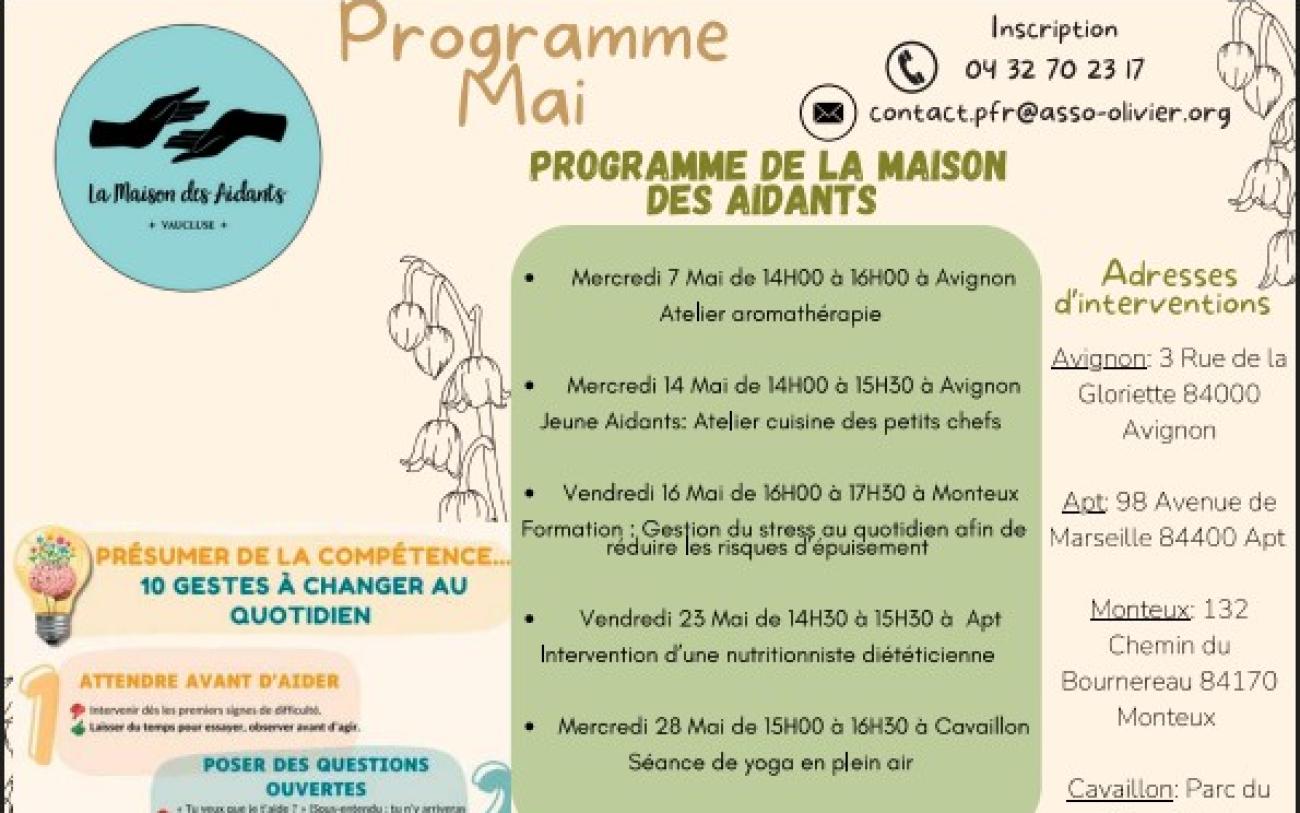 Maison des aidants - Mai 2025 programme mai 2025